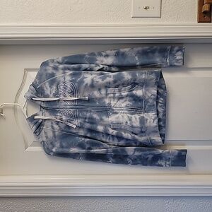 Aéropostale zip up jacket light blue and white tie-dye size small